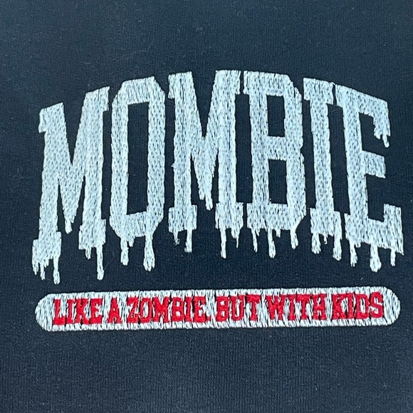 Custom Embroidered Mombie Like A Zombie but with kids Womens Sweatshirt - Picture 5 of 5